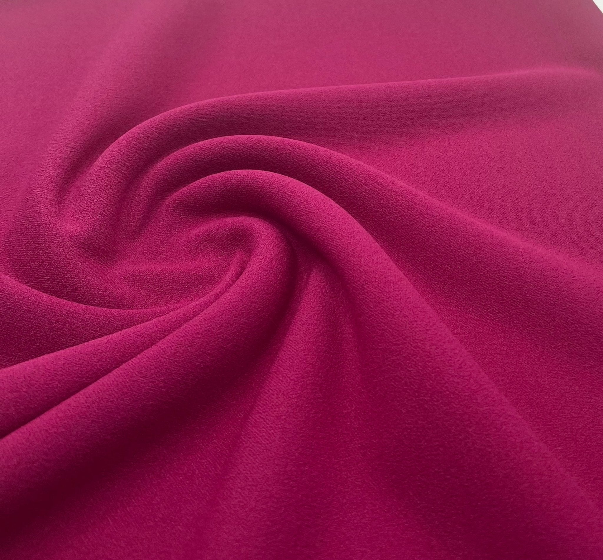 Plain Magenta Scuba Crepe Stretch Jersey Fabric 4 Way Stretch - T9 Fabrics